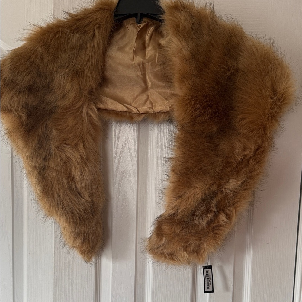 Lulu's Luxurious Faux Fur Wrap in Rich Brown